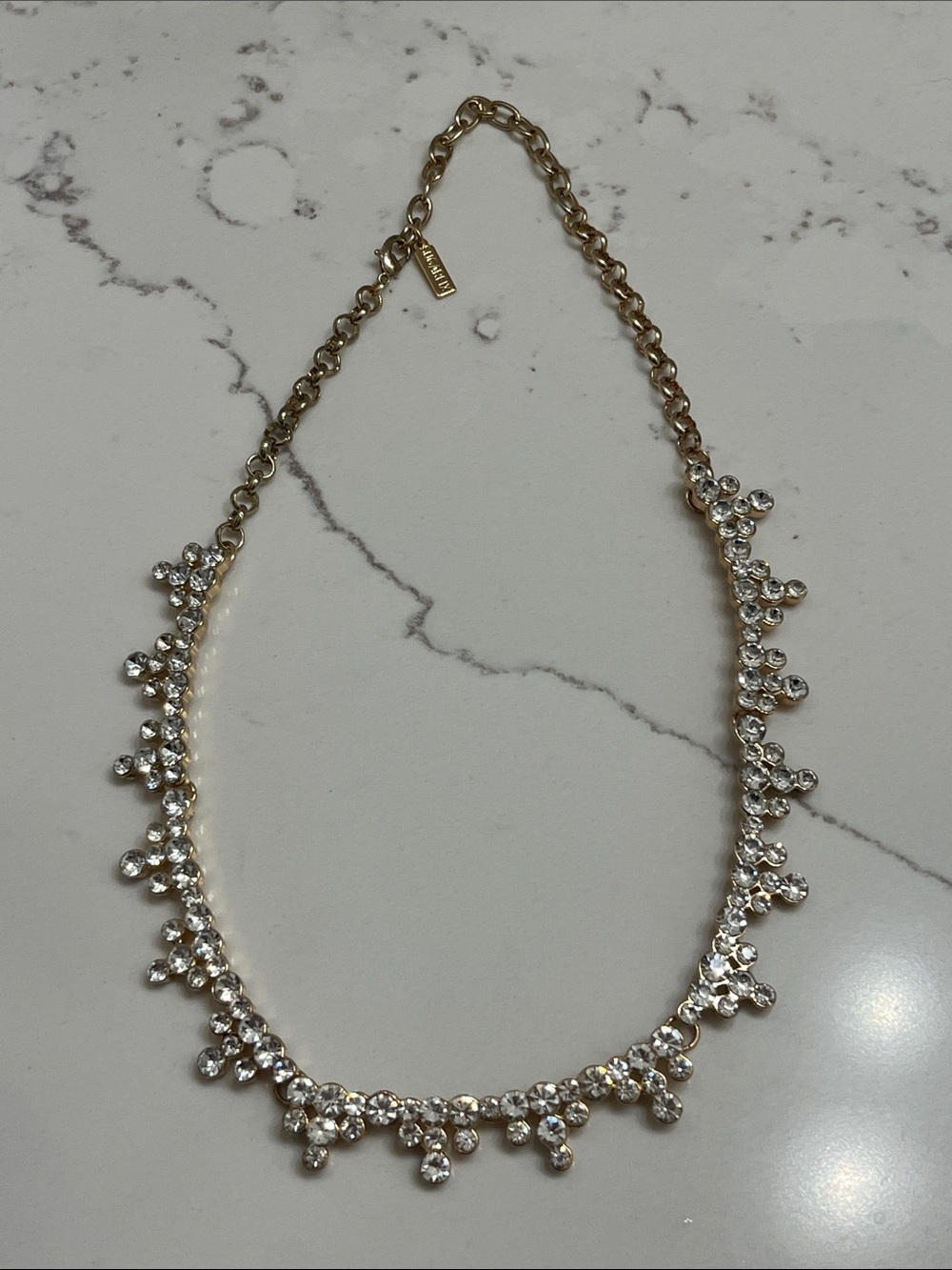 Crystal Fringe Statement Necklace - Gold